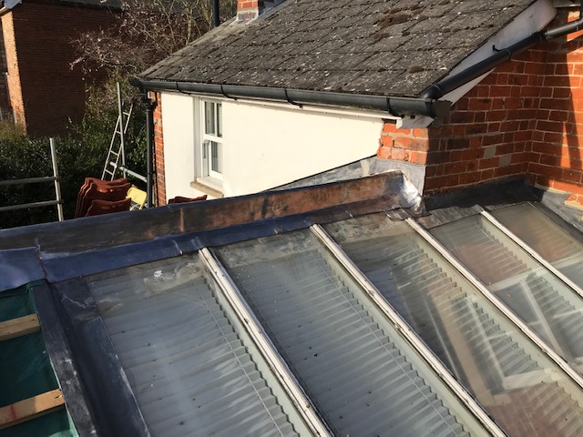 Conservatory roof repair, leadwork by DH Roofing Contractors, Norfolk