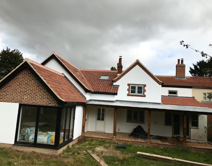 Pitched roof on new build, Hingham, Norfolk